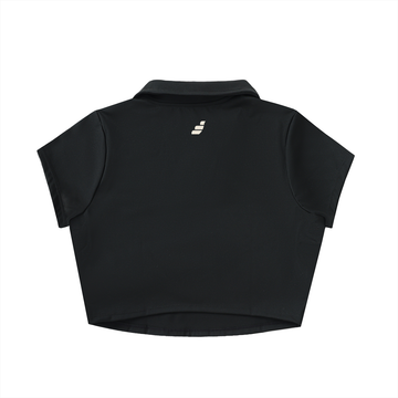 Mane V-Neck Lapel Crop Top