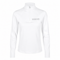 White long-sleeve shirt with a brand logo on a white background