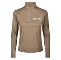 Light brown performance baselayer with white logo on the chest on a white backgrounf