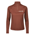 A chestnut brown long sleeve base layer on a white background